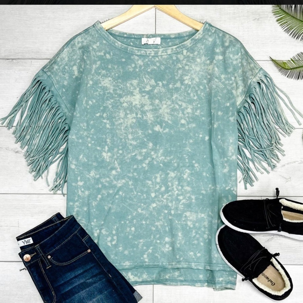 Mineral wash fringe top